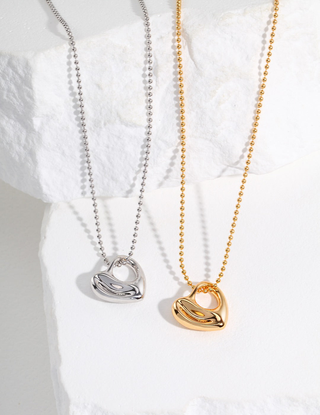 Modern Love Sculpted Heart Necklace