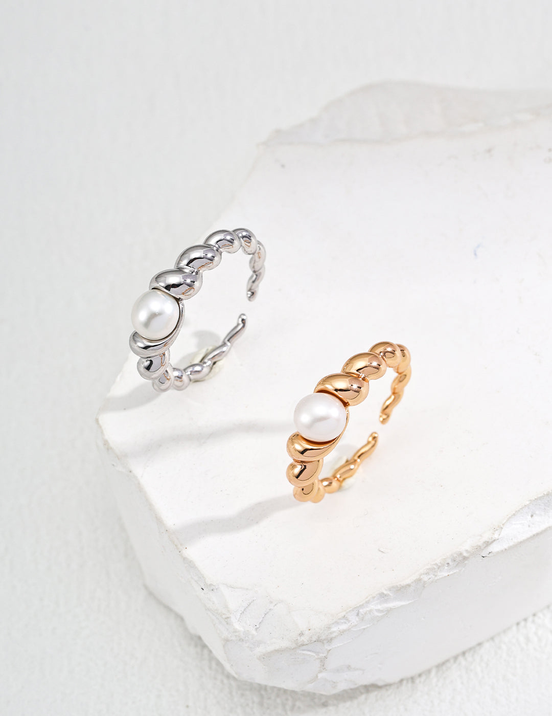 Lustrous Weave Pearl Ring